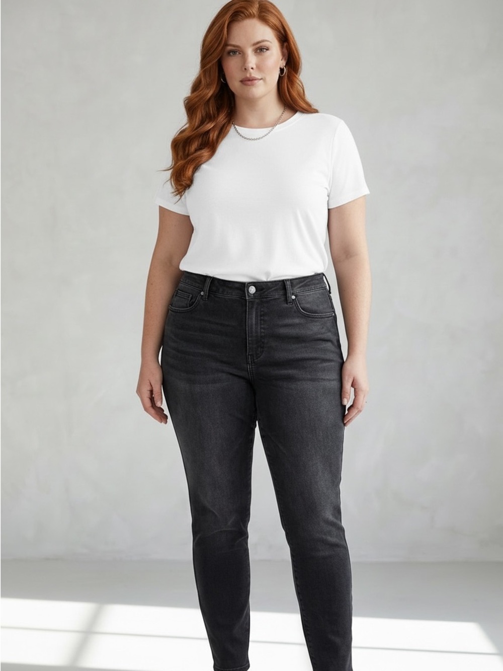 Plus Size 18R torrid Washed Black High-Rise Skinny Jeans Stretch